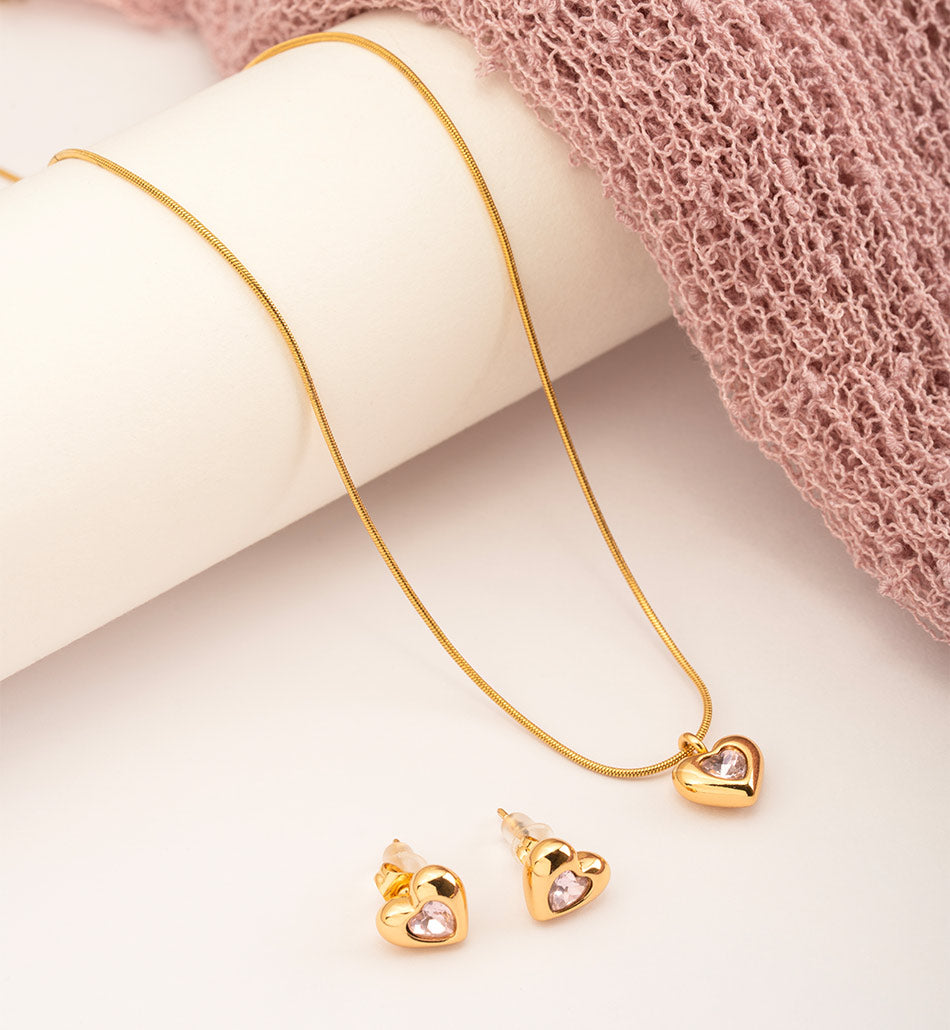 Heart Charm Jewelry Set