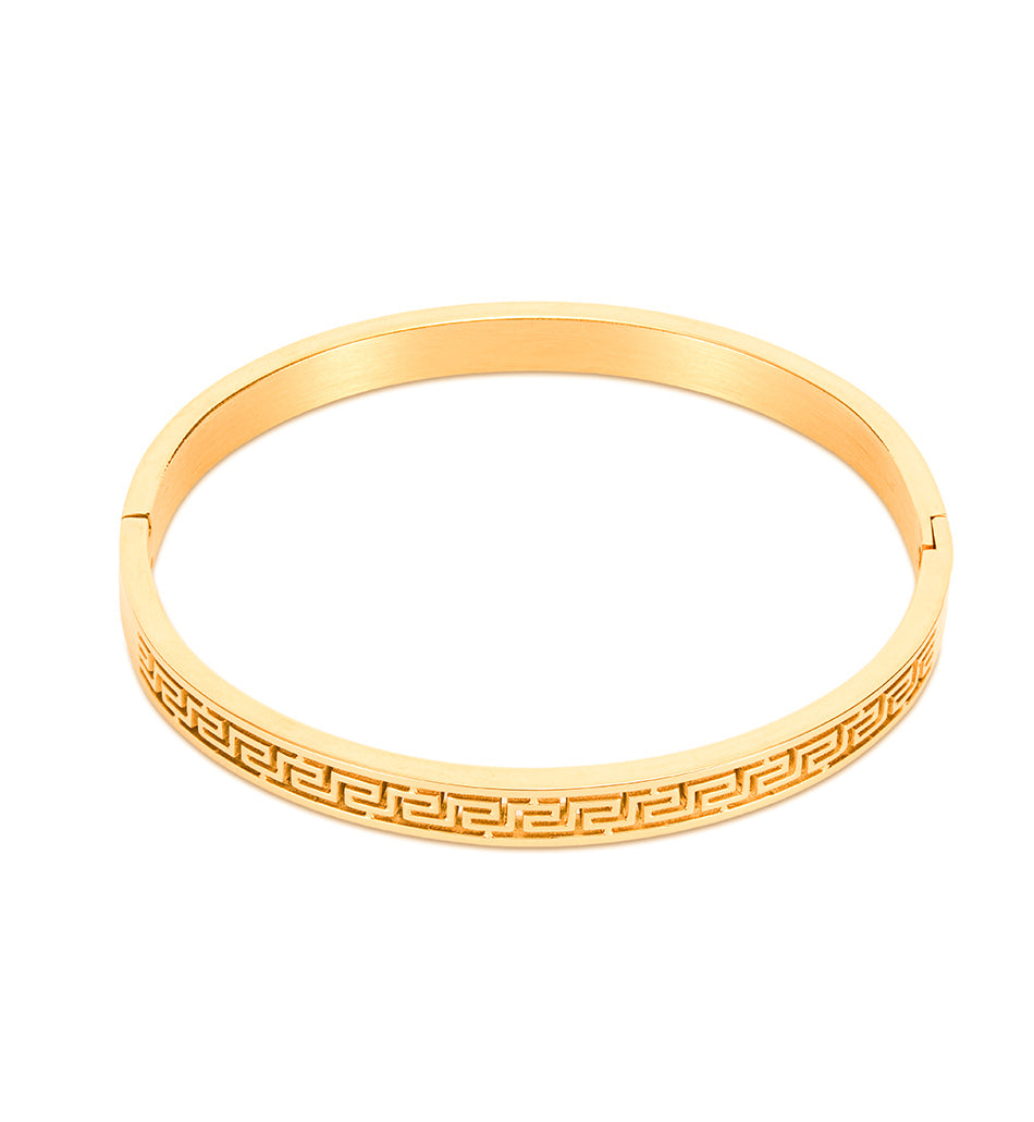 Greek Key Pattern Bangle Bracelet