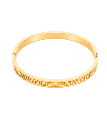 Greek Key Pattern Bangle Bracelet