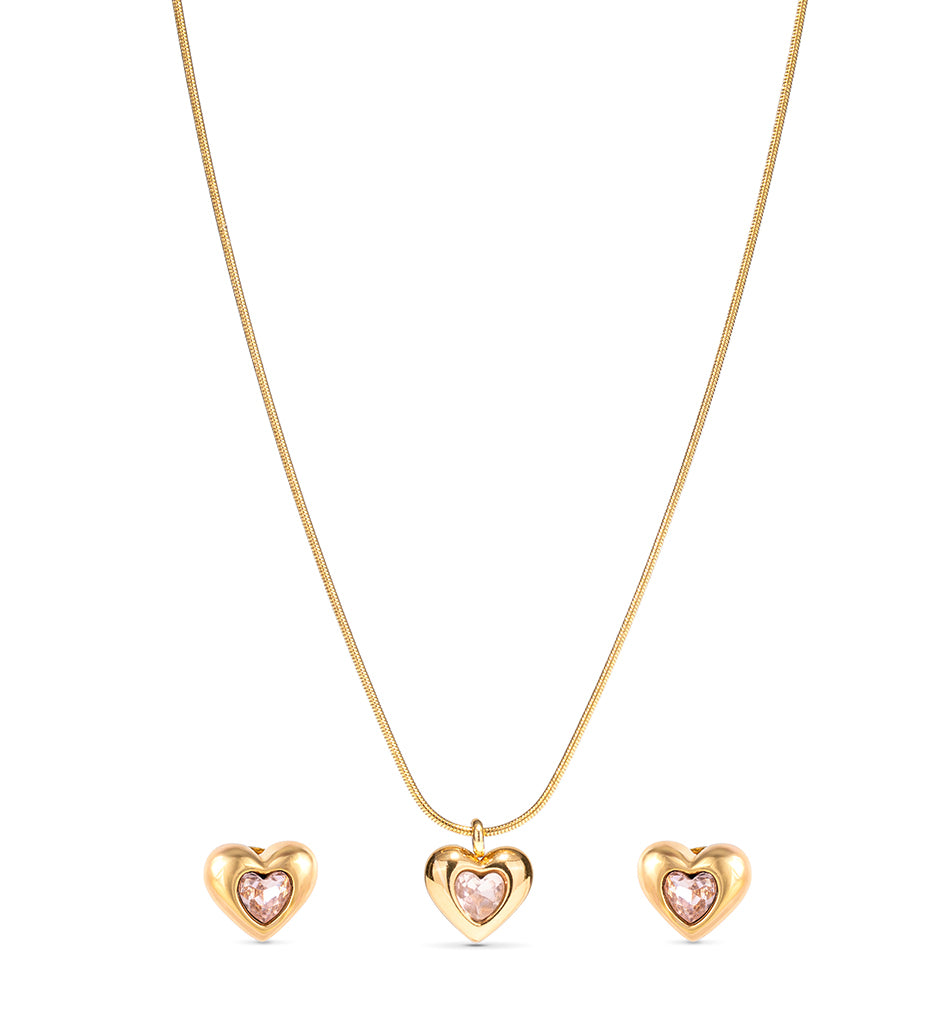 Heart Charm Jewelry Set