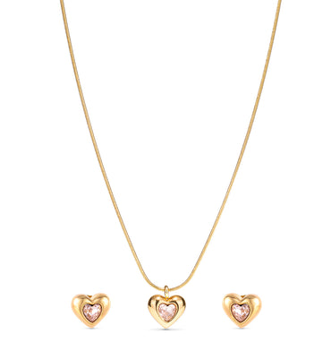 Heart Charm Jewelry Set