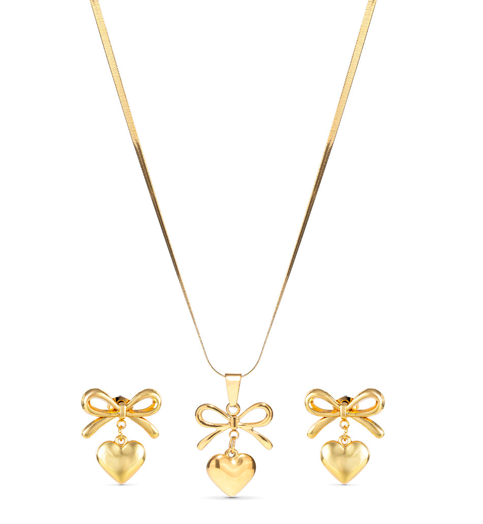 Bow Heart Jewelry Set
