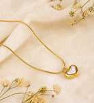 Golden Heart Enamel Pendant Necklace