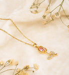 Golden Rose Blossom Pendant Necklace