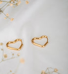 Gold Plated Heart Hoop Earrings