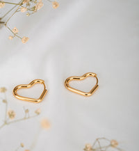Gold Plated Heart Hoop Earrings