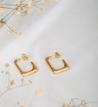 Gold Plated Square Hoop Earrings