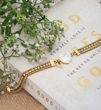 Crystal Heart Charm Bracelet