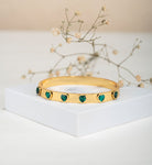 Emerald Heart Charm Bangle Bracelet