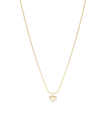 Golden Heart Enamel Pendant Necklace