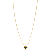 Elegant Black Heart Gold Pendant Necklace