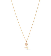 Golden Rose Blossom Pendant Necklace