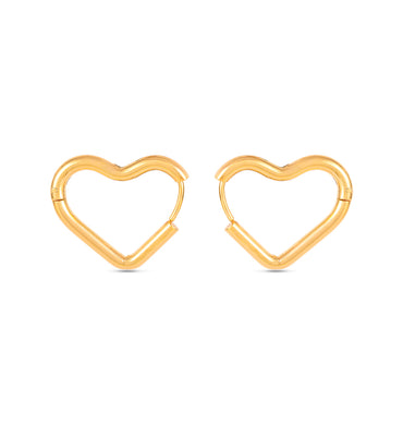 Gold Plated Heart Hoop Earrings