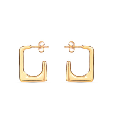 Gold Plated Square Hoop Earrings