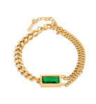 Emerald Elegance Chain Bracelet