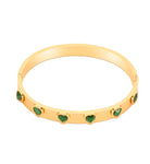 Emerald Heart Charm Bangle Bracelet